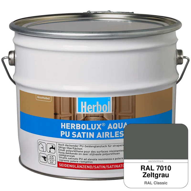 Direkt Vom Hersteller Herbolux Aqua PU Satin Airless (RAL 7010 Zeltgrau)