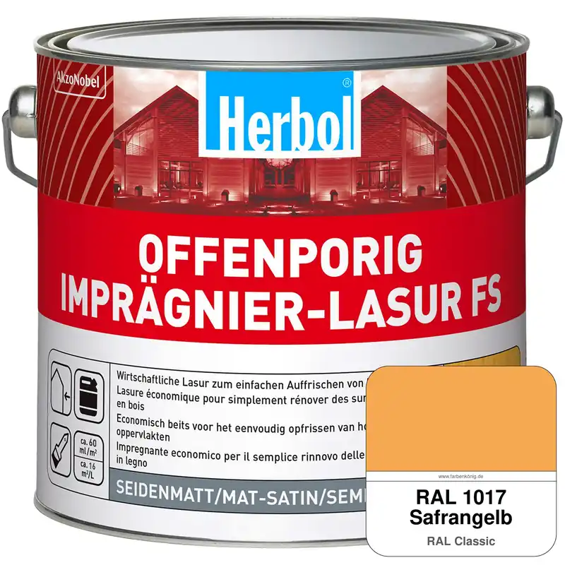 Offenporig Imprägnier-Lasur FS (RAL 1017 Safrangelb) Saisonangebot