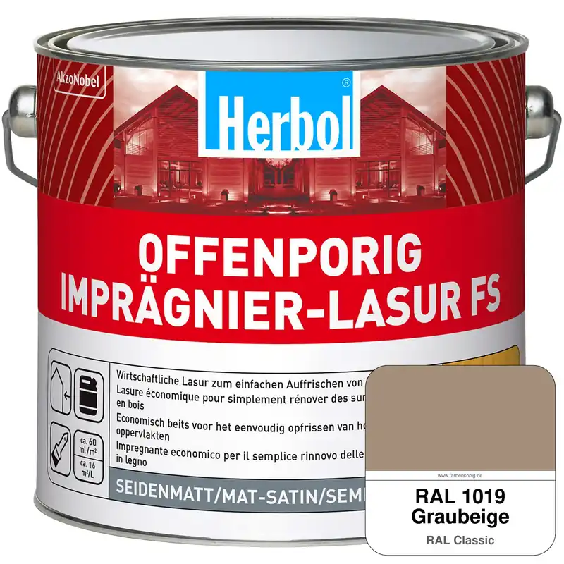 Preisknaller Offenporig Imprägnier-Lasur FS (RAL 1019 Graubeige)
