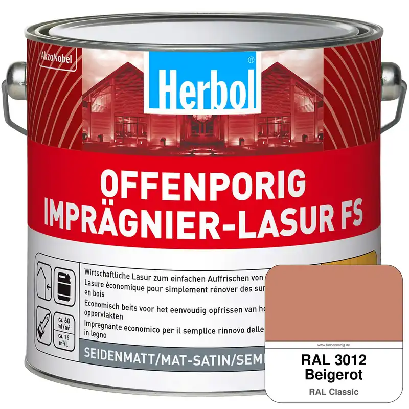 Begrenztes Angebot Offenporig Imprägnier-Lasur FS (RAL 3012 Beigerot)