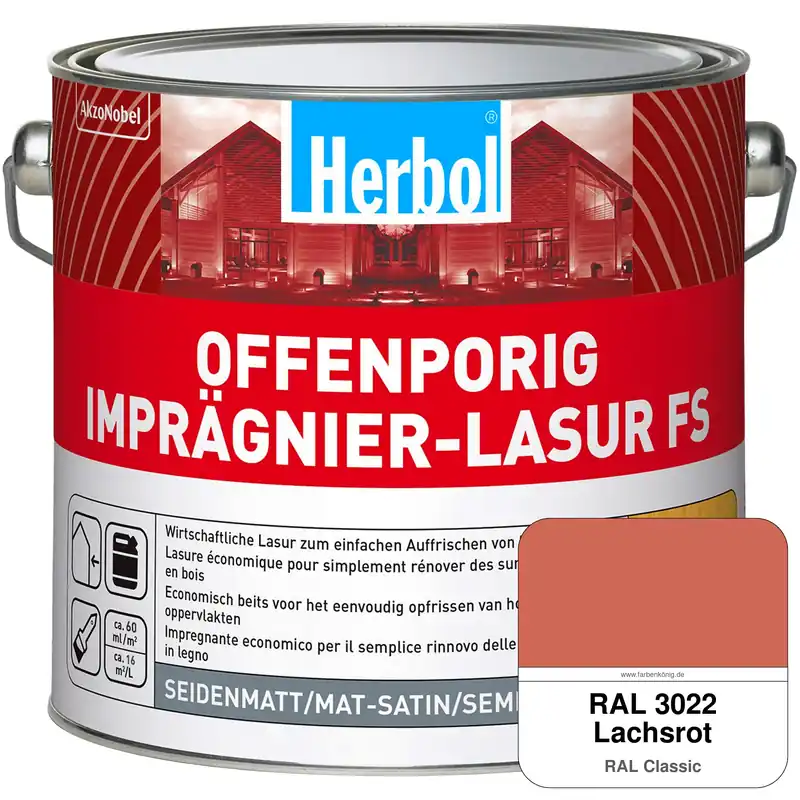Angebot Offenporig Imprägnier-Lasur FS (RAL 3022 Lachsrot)