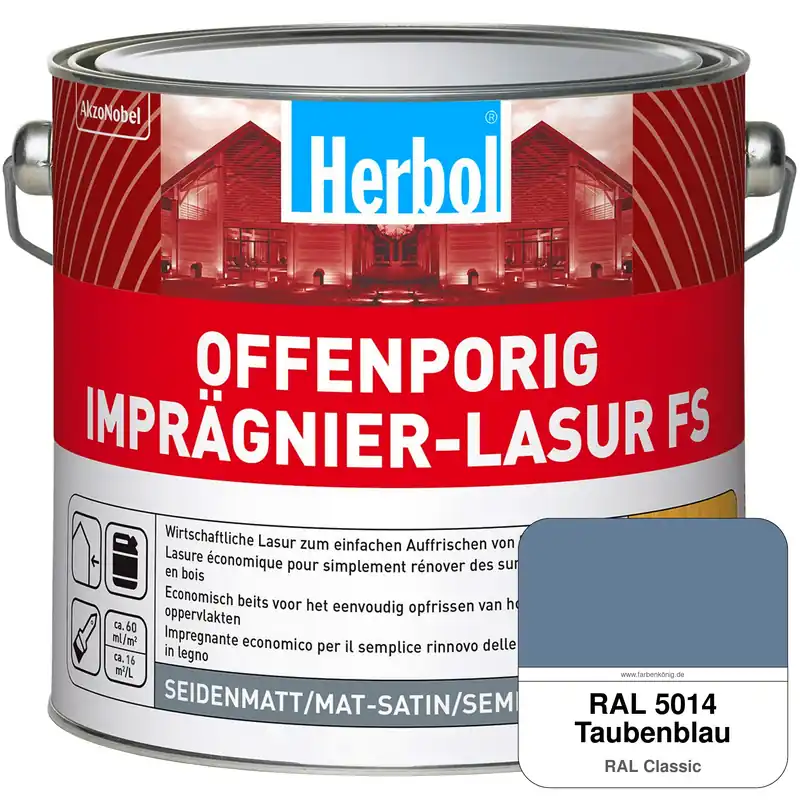 Bestpreis Offenporig Imprägnier-Lasur FS (RAL 5014 Taubenblau)
