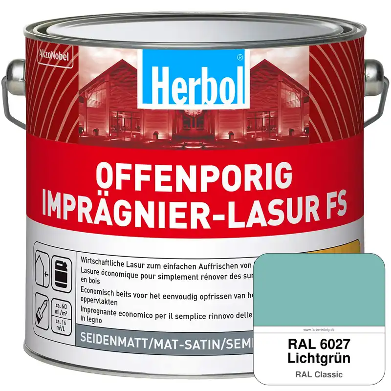 Offenporig Imprägnier-Lasur FS (RAL 6027 Lichtgrün) Begrenztes Angebot