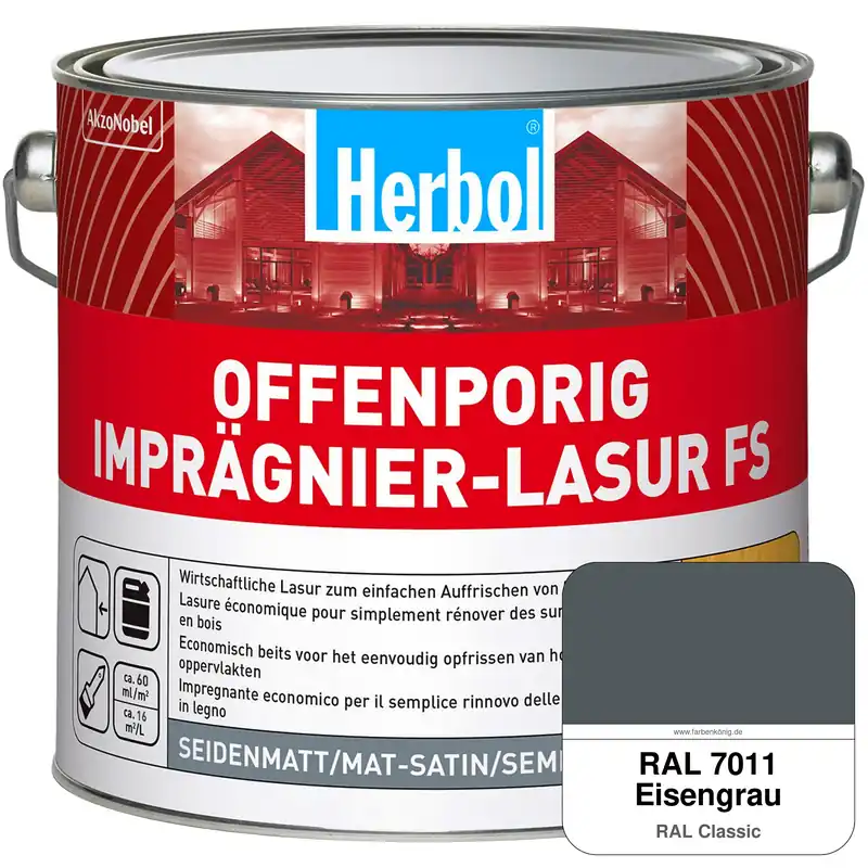 Offenporig Imprägnier-Lasur FS (RAL 7011 Eisengrau) Top-Seller