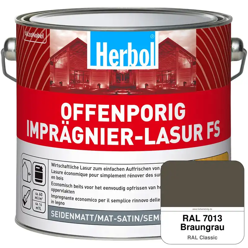 Offenporig Imprägnier-Lasur FS (RAL 7013 Braungrau) Preisknaller