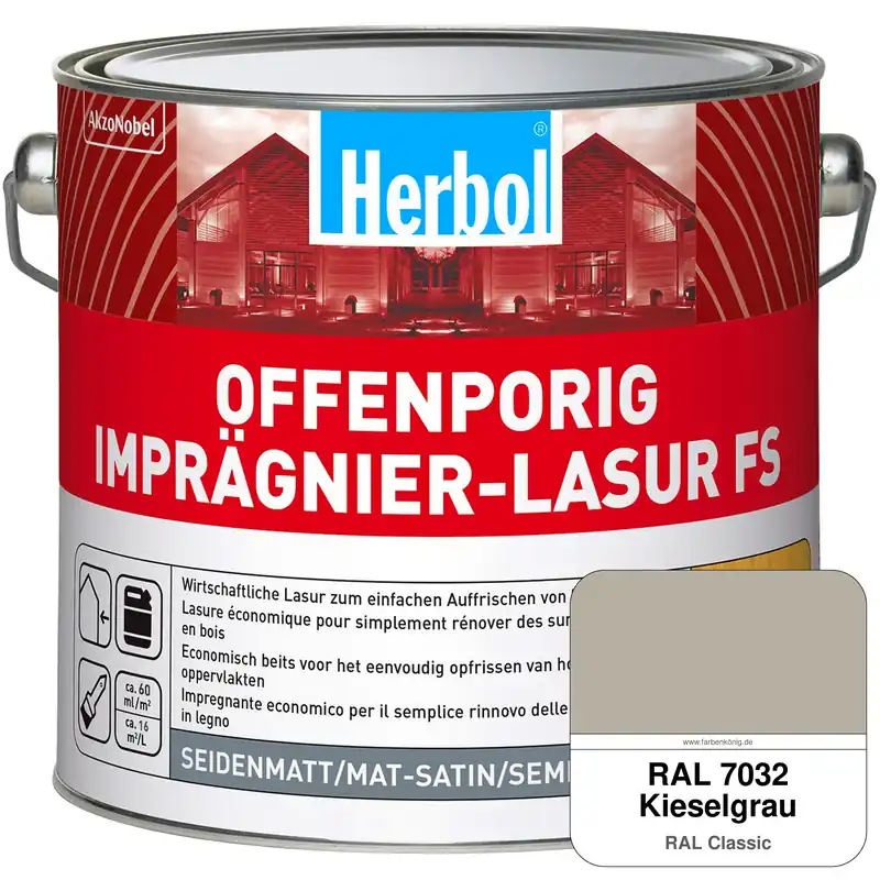 Offenporig Imprägnier-Lasur FS (RAL 7032 Kieselgrau) Wochenendangebot