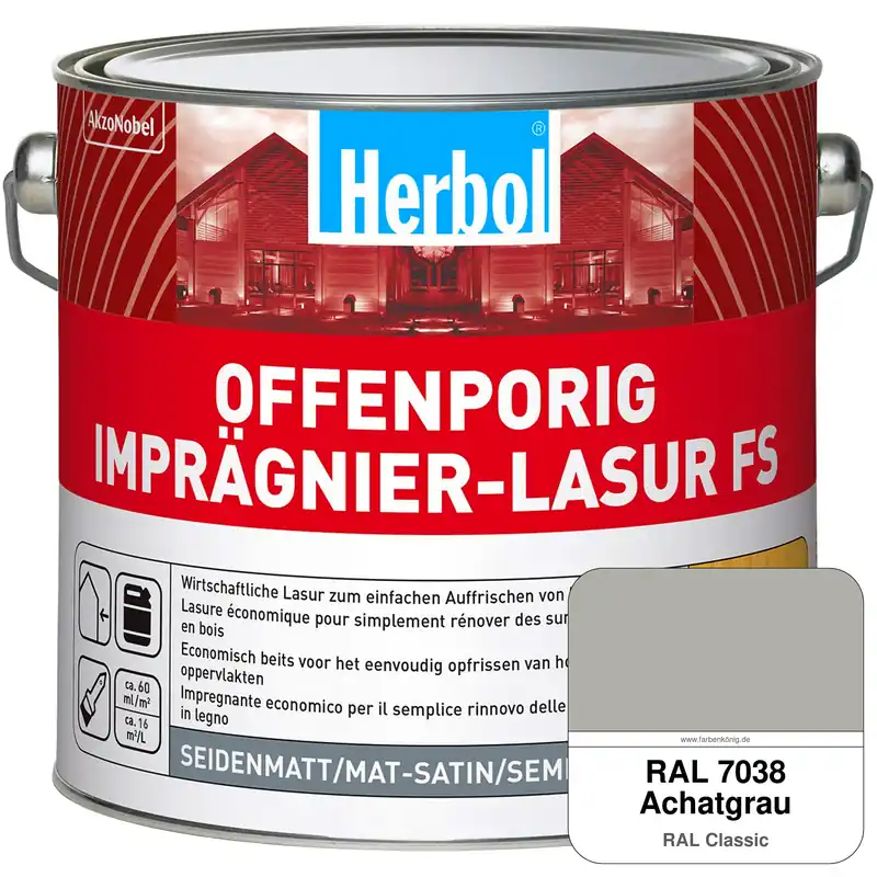 Offenporig Imprägnier-Lasur FS (RAL 7038 Achatgrau) Markenware