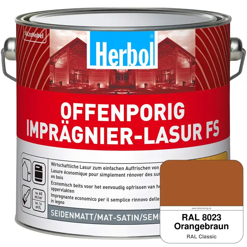 Offenporig Imprägnier-Lasur FS (RAL 8023 Orangebraun) Preisknaller