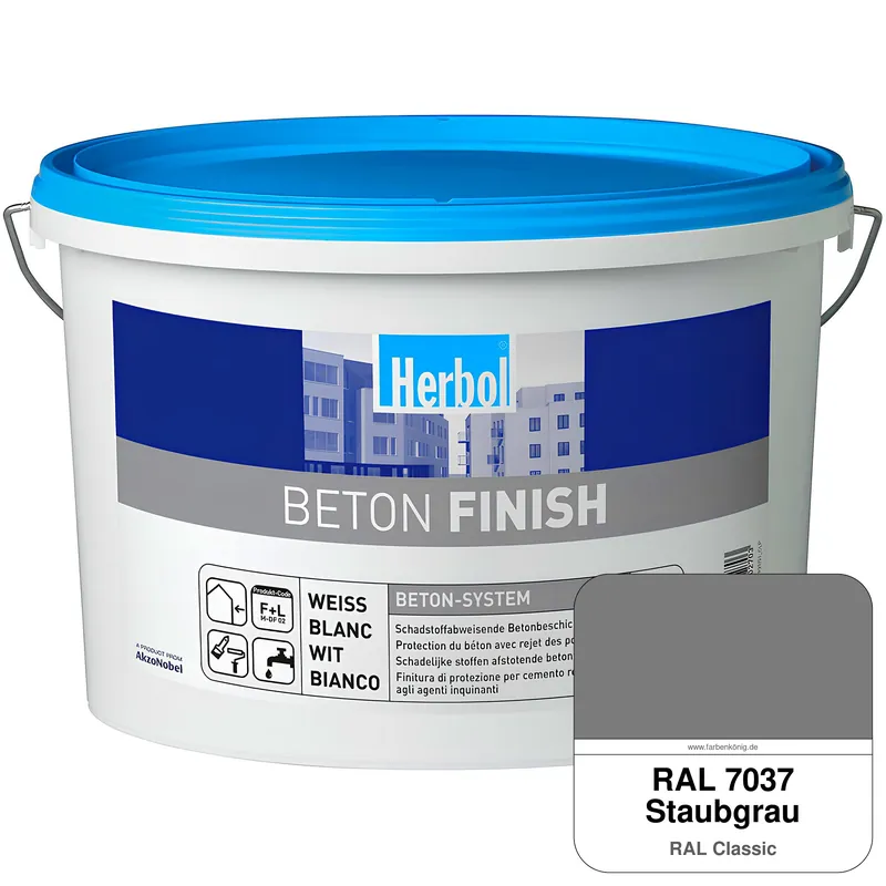 Beton Finish (RAL 7037 Staubgrau) Kostenloser Rückversand