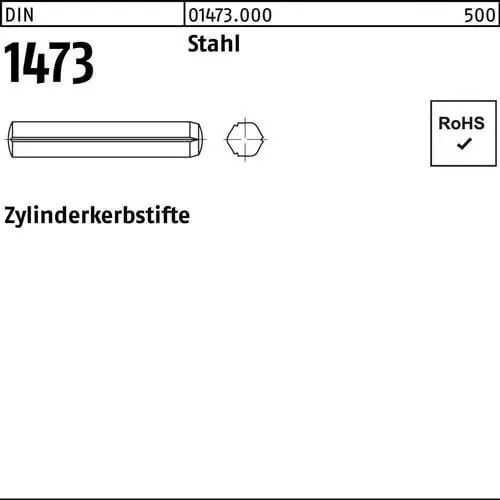 Zylinderkerbstift DIN 1473 12x 120 Stahl 25 Stück Neu Im Sortiment