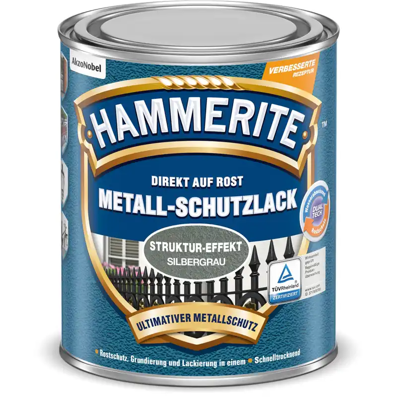 Hammerite Metallschutzlack struktur-Effekt silbergrau 250 ml Direktkauf