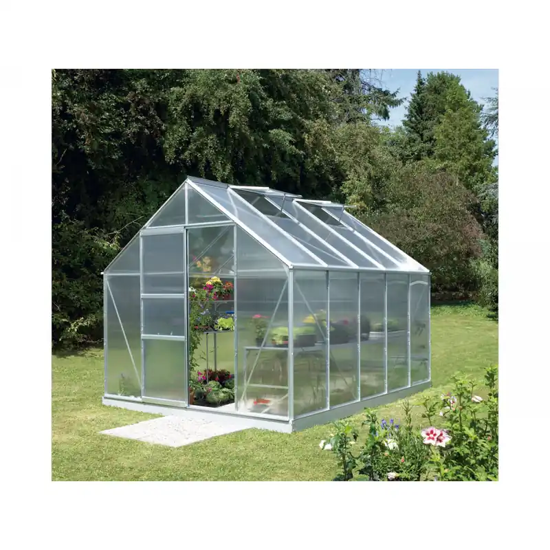 Kostenfreie Lieferung Vitavia Gewächshaus Merkur 8300 8,3m² 4 mm Hohlkammerplatte silber