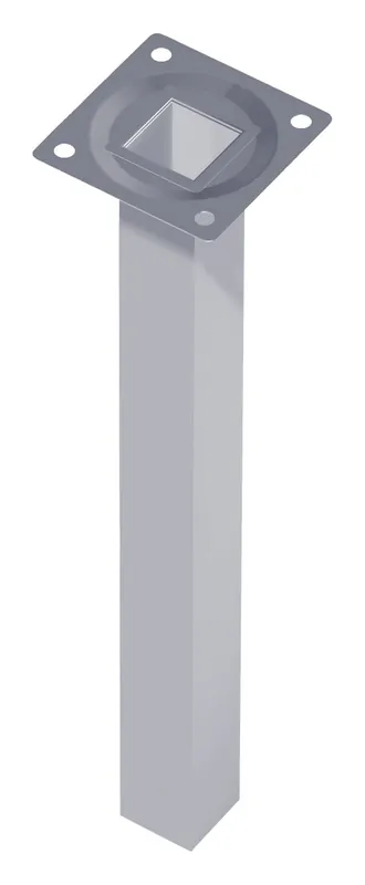 Element System Stahlrohrmöbelfüsse silberfarben 200 mm eckig Begrenztes Angebot