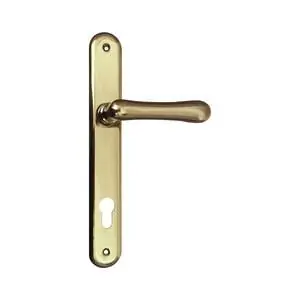 Marchesi Haustürdrückergt. ELEGANT 22 - auf Langschild PZ88, Messing poliert Preisreduziert