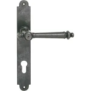 Günstig Schörghofer Haustürdrückergt. GÖTTWEIG - Langschild PZ88, TS-80, Eisen geschwärzt gewachst