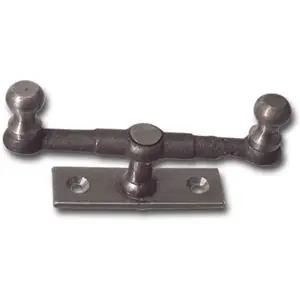 Kostenloser Rückversand Nobrand Doppelreiber mit Eisenknopf auf eckiger, gerader Platte, 20 mm, Stahl blank