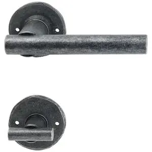 Halcö Drückergarnitur IMST - auf Rosette WC, TS-50, schwarz passiviert Neue Ware