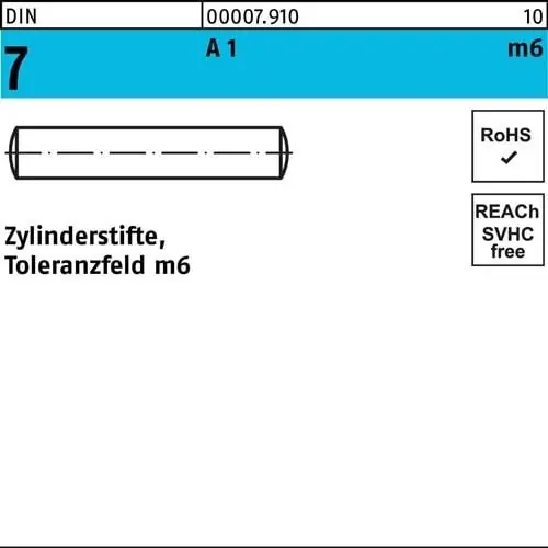 Zylinderstift DIN 7 3 m6x 16 A 1 200 Stück Aktuell