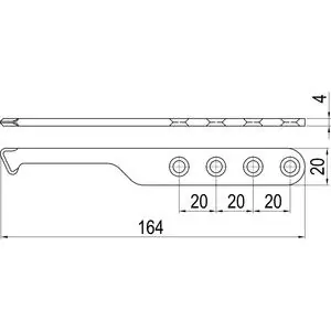 ABS IMH- Mitnehmerhaken SF, 164 x 20 x 4 mm, universal, DIN, schwarz verzinkt Meistverkauft