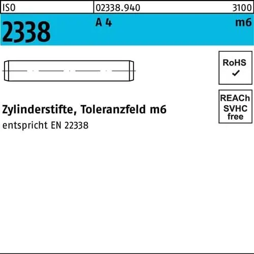 Zylinderstift ISO 2338 10 m6x 55 A 4 50 Stück Schnäppchen